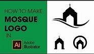 How to make Mosque Logo Icon in adobe illustrator