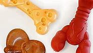 NYLABONE Power Chew Dog Toy Pack - Cute Dog Toys for Aggressive Chewers - with a Funny Twist! Tough Dog Toys - Durable Dog Toys - Lobster, Cheese, and Pretzel Shapes, Small/Regular (3 Count)