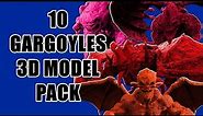 10 Gargoyles 3D Model Pack