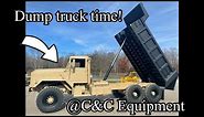 5 ton military dump truck build installing bed and spreading stone! @C_CEQUIPMENT