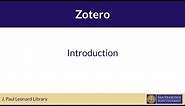 Zotero Introduction