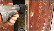 Amazing Excellent Skill Of The Carpenter - How To Installation A New Wood Door Lock