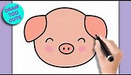 How to Draw a CUTE PIG FACE (Easy Step by Step Drawing Tutorial)