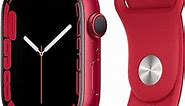 Apple Watch Series 7 [GPS 45mm] Smart Watch w/ (Product) RED Aluminum Case with (Product) RED Sport Band. Fitness Tracker, Blood Oxygen & ECG Apps, Always-On Retina Display, Water Resistant