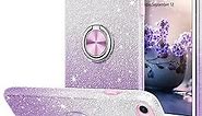 YINLAI for iPhone SE 2022 Case, iPhone SE Case 2020, iPhone 8/iPhone 7 Case Glitter Women Girly Sparkly Slim Ring Holder Shockproof Protective Phone Cover for iPhone SE 3rd/2nd Gen/8/7 4.7", Purple