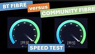 BT versus Community Fibre 1Gbps Internet Speed Test