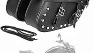 INNOGLOW Motorcycle Saddlebags Synthetic Leather Saddle Bags 2PCS Side Bags Tool Bags Punk Style with Rivets Waterproof Universal for Harley Kawasaki Suzuki Ducati Cruiser Bobber Chopper
