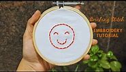 Smiley Emoji Embroidery | Couching Stitch | Embroidery Tutorial