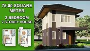 75 Sqm. Pinoy/OFW Simple & Beautiful 2 Bedroom Dream House Design