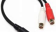AHIER 3.5mm Gold 1/8 Stereo Mini Jack Male to 2 Female RCA Adapter Audio (20cm)