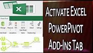 How To Activate Excel PowerPivot Add-Ins Tab