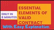 Essential Elements of Valid Contract/ Elements of Contract in hindi.