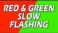 RED & NEON GREEN SLOW Flashing colours LED Lights - Party Strobe - Color Changing Screen - 3 Hours