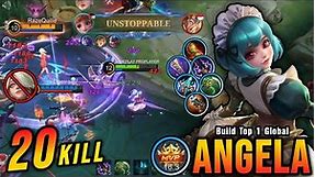 20 Kills!! Angela with Marksman Build 100% Deadly!! - Build Top 1 Global Angela ~ MLBB