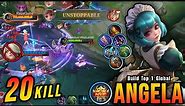 20 Kills!! Angela with Marksman Build 100% Deadly!! - Build Top 1 Global Angela ~ MLBB