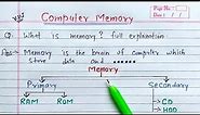 What is Memory full explanation | Primary & Secondary Memory | Computer Memory
