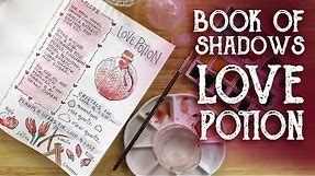 Book of Shadows Art: Love Potion Recipe - Magical Crafting