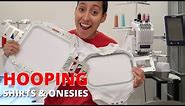 HOW TO HOOP ONESIES & T-SHIRTS FOR EMBROIDERY! How I place stablizer! Etsy Seller