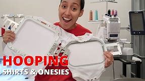 HOW TO HOOP ONESIES & T-SHIRTS FOR EMBROIDERY! How I place stablizer! Etsy Seller