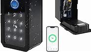 Smart Lock Box APP Remote Access, Key Lock Box for House Key with Bluetooth Fingerprint, Lock Box Wall Mounted & Door Hanging for Indoor/Outdoor/Realtor/Airbnb/Garage/Car