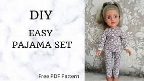 How to sew American Girl Doll PAJAMAS / 18 inch doll clothes/FREE PDF PATTERN! Step by step tutorial