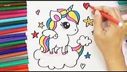 How to Draw a Cartoon Unicorn - Cute and Easy | BOBO Cute Art