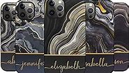 Artisticases Custom Black & Gold Agate Marble Case, Personalized Name Case, Designed ‎for iPhone 15 Plus, iPhone 14 Pro Max, iPhone 13 Mini, iPhone 12, 11, X/XS Max, ‎XR, 7/8‎