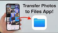 How to Transfer Photos and Videos to the Files App - Free Up iPhone Storage!!!