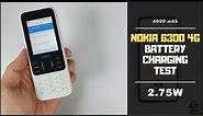 Nokia 6300 4G Battery Charging test 0% to 100% | 2.75W charger 1500 mAh
