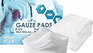 EZGOODZ Non Stick Gauze Pads 4x4, White Cotton Wound Dressing Non Adherent Pads 10 Pack, 8-Ply Soft Wound Care Medical Gauze Pads 4 X 4, Sterile Breathable Square Non Stick Pads for Wounds