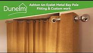 Bay window curtain pole - (Dunelm Ashton 4m Eyelet Metal Bay Pole) Fitting & Custom fit
