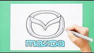 How to draw Mazda Logo