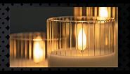 ANGELLOONG Glass LED Flameless Candles Battery Operated with Remote Control, Flickering Candles with Timer, Electric Gold Candles for Home Bathroom Fireplace Decor, Set of 3