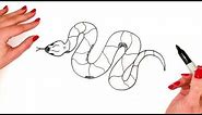 How To Draw A Snake Step By Step - Realistic Snake Drawing Easy - Drawing Tutorial