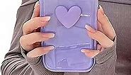 Seconddog Cute Phone Cases Purple 3D Love Heart for iPhone 14 Pro Max Case, Shockproof Phone Case for Apple iPhone 14 Pro Max - Gradient Purple