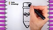 How to draw a cute pencil step by step