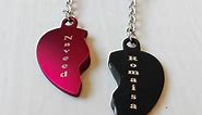 Dual Heart Keychains Name Engraved