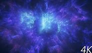 Travel Through Abstract Colorful Blue and Purple Space Nebula