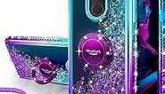 Silverback Compatible for LG Stylo 4 Case,LG Stylo 4 Plus Case,LG Q Stylus 4, Moving Liquid Holographic Sparkle Glitter Case with Kickstand, Bling Diamond Ring Slim Protective LG Stylo 4 -Purple