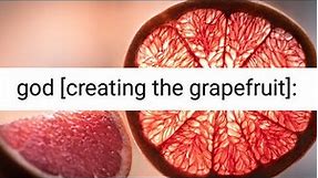 God creating the grapefruit