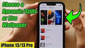 iPhone 13/13 Pro: How to Choose a Dynamic/Stills/Live Wallpaper