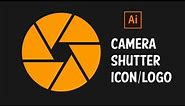 How to draw camera shutter icon in illustrator tutorial