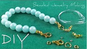 Beaded Bracelet Tutorial with Clasp: How to Use Crimp beads and Covers