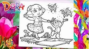 Coloring Dora the Explorer - Dora Marquez and Boots Coloring Book & Pages