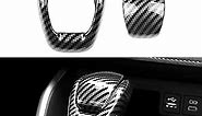 Toyota Carbon Fiber ABS Car Gear Shift Knob Cover Trim Fit for Toyota Highlander 2020 2021 2022 Compatible with Toyota RAV4 2019-2022 Car Interior Accessories