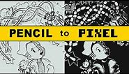 Creating a 1-Bit Pixel Art Illustration | From Pencil to Pixel!