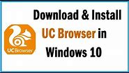 How To Download & Install UC Browser in Windows 10 | how to download uc browser in pc @thetechtube