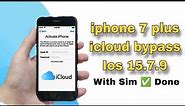 Iphone 7 plus icloud unlock with sim 100% working | iCloud Bypass iPhone 7 Plus with signal |