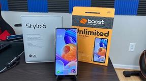 LG Stylo 6 Unboxing and First Boot Up// Boost Mobile