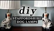 DIY Antique Staffordshire Dog Figurine Lamps | How to Wire a figurine table Lamp
